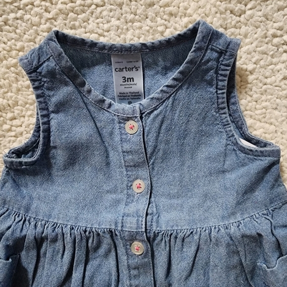 Carter's Blue Denim Top and Pink Butterfly Shorts Set Size 3M NWT - Picture 2 of 10